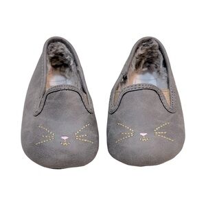 Baby Infant Rosie Pope Gray Cat Face‎ Slippers
